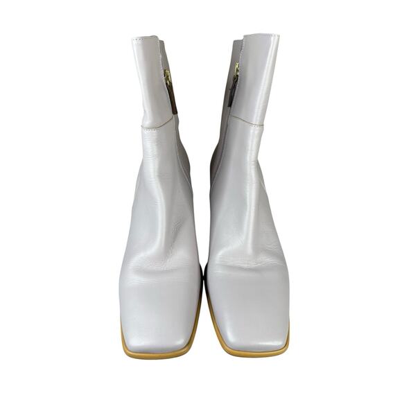 NEW Alohas Lavender Leather Ankle Boots 42 US 11 Block Wooden Heel - Picture 5 of 11